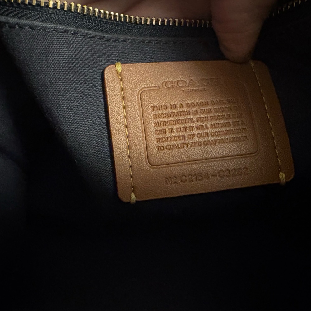 Coach Signature Jacquard Satchel in Black and Cream - Picture 9 of 13